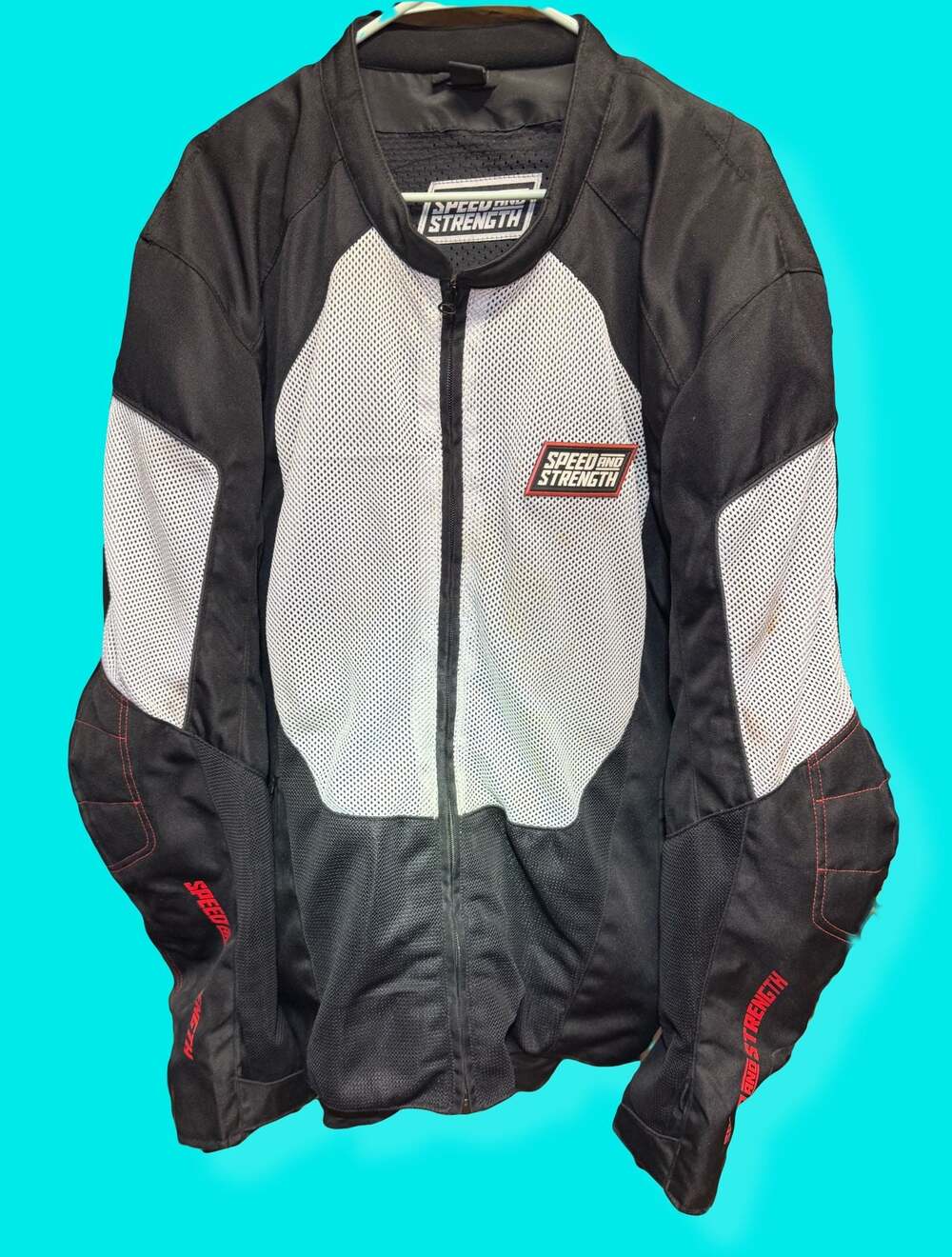 Speed and Strength Twist of Fate Mesh Motorcycle Jacket Black White